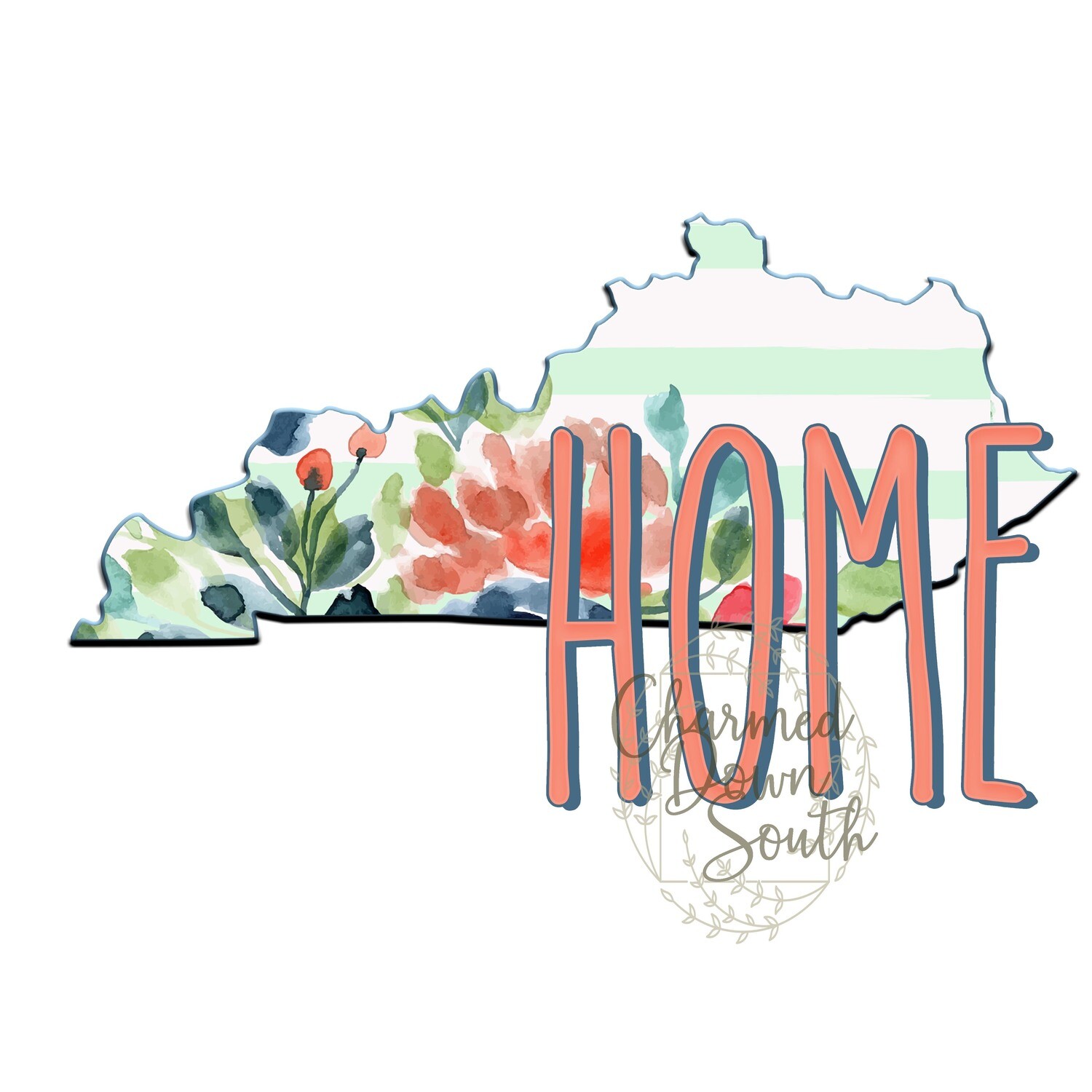 Preppy Floral Kentucky Home Digital Design