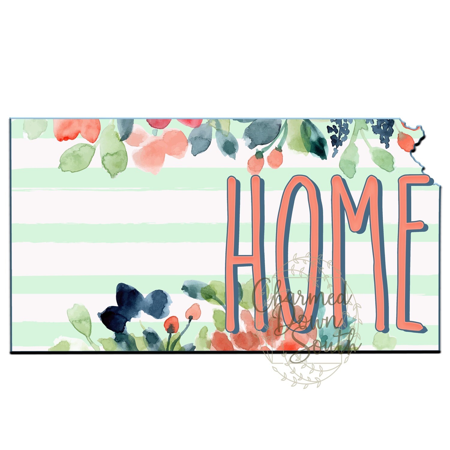 Preppy Floral Kansas Home Digital Design