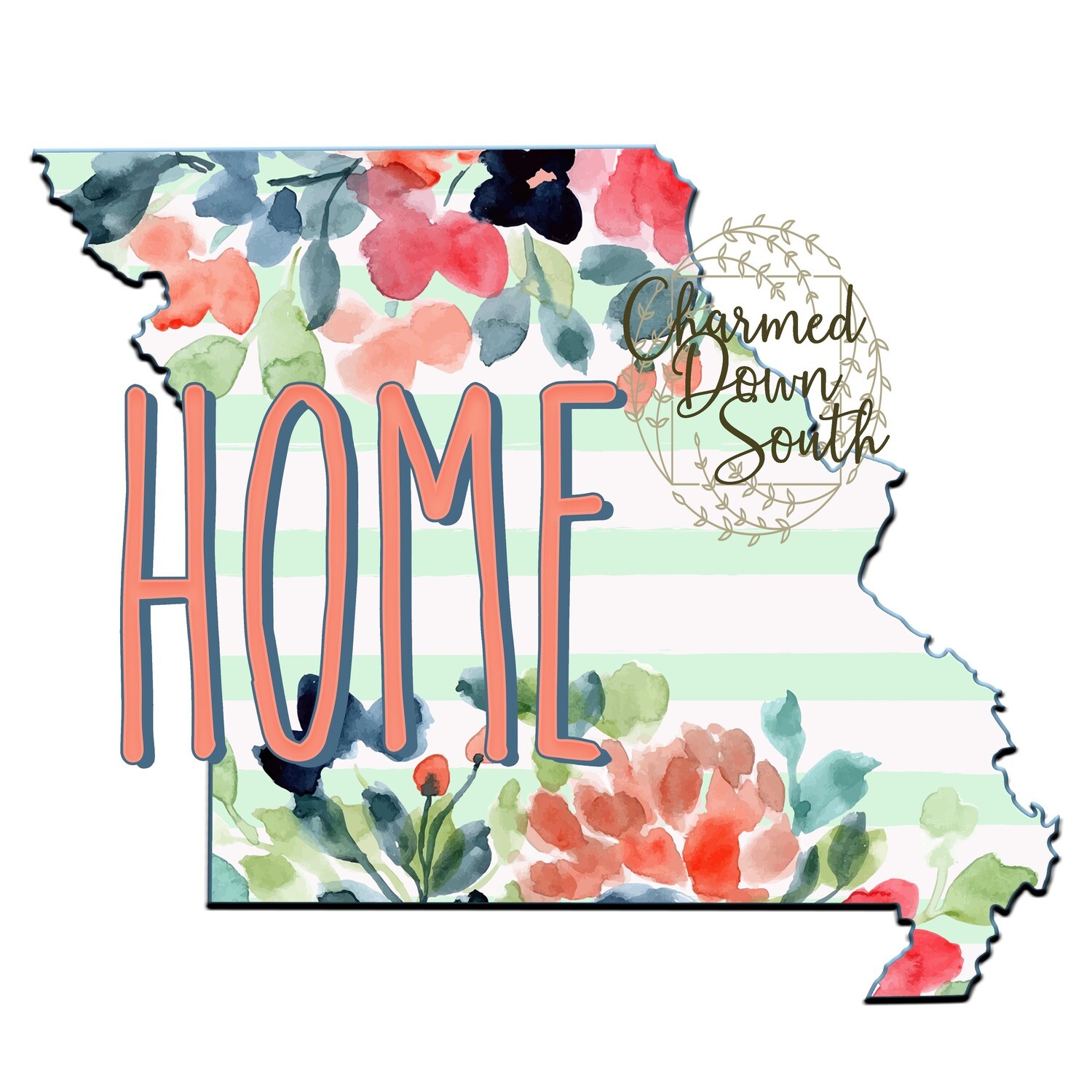 Preppy Floral Missouri Home Digital Design