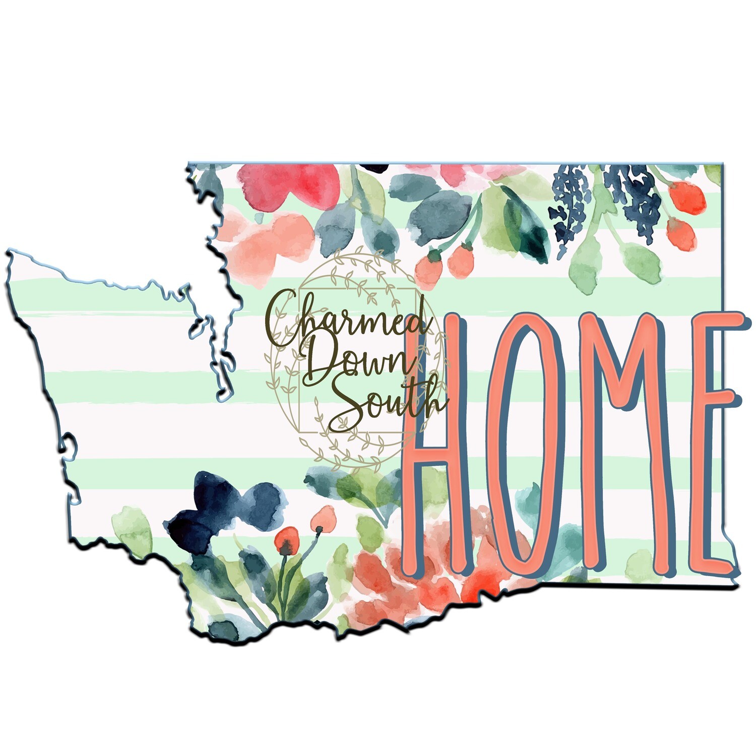 Preppy Floral Washington Home Digital Design