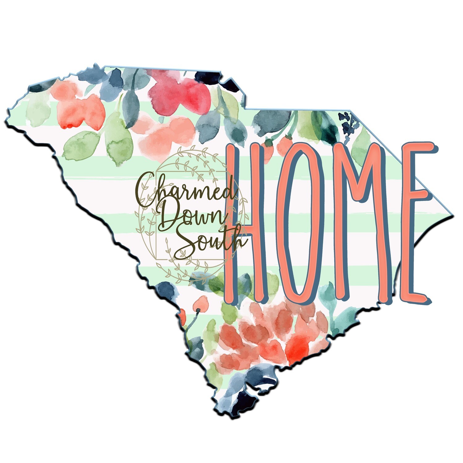 Preppy Floral South Carolina Home Digital Design