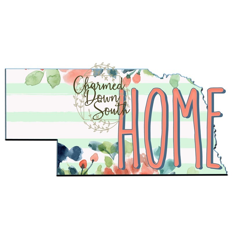 Preppy Floral Nebraska Home Digital Design