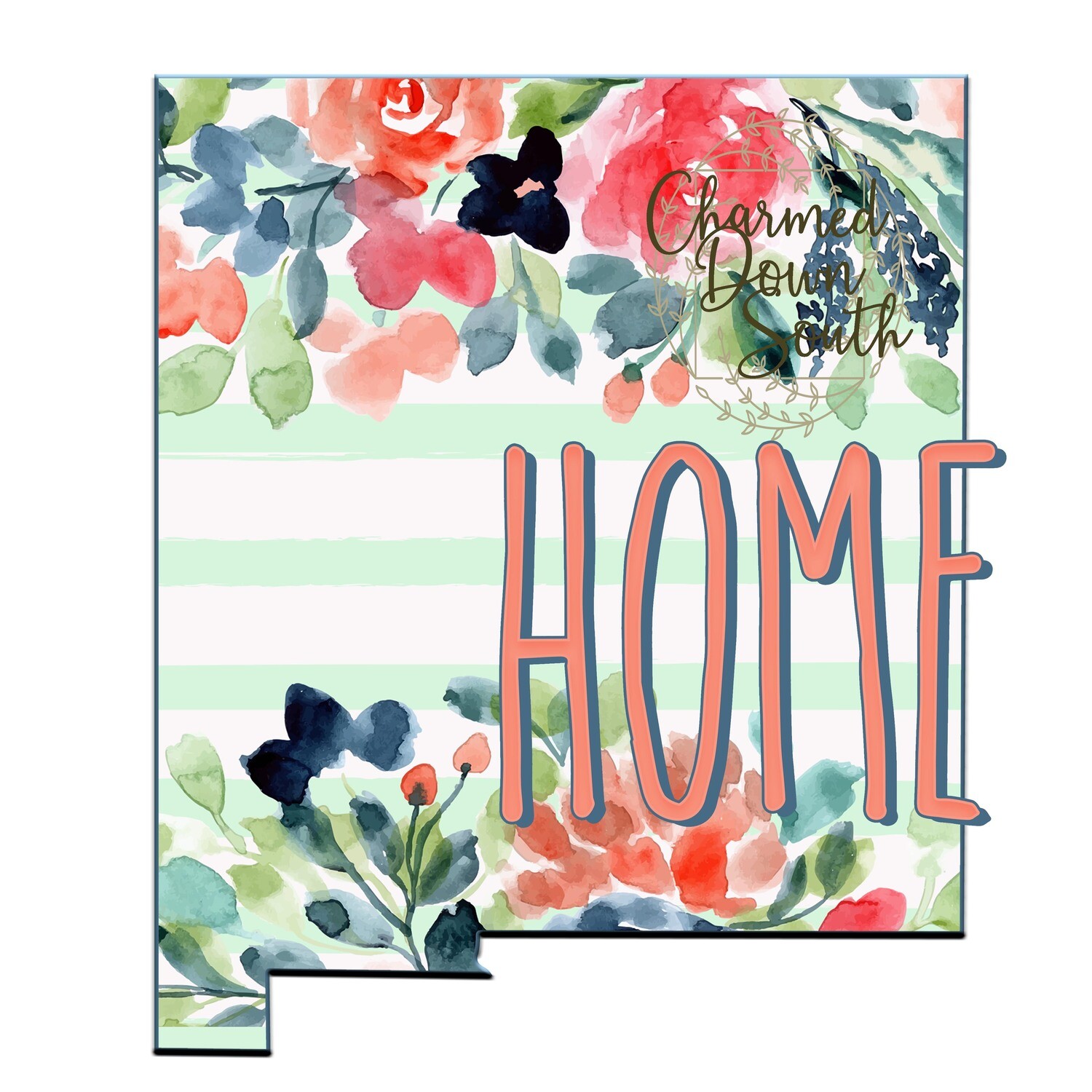 Preppy Floral New Mexico Home Digital Design