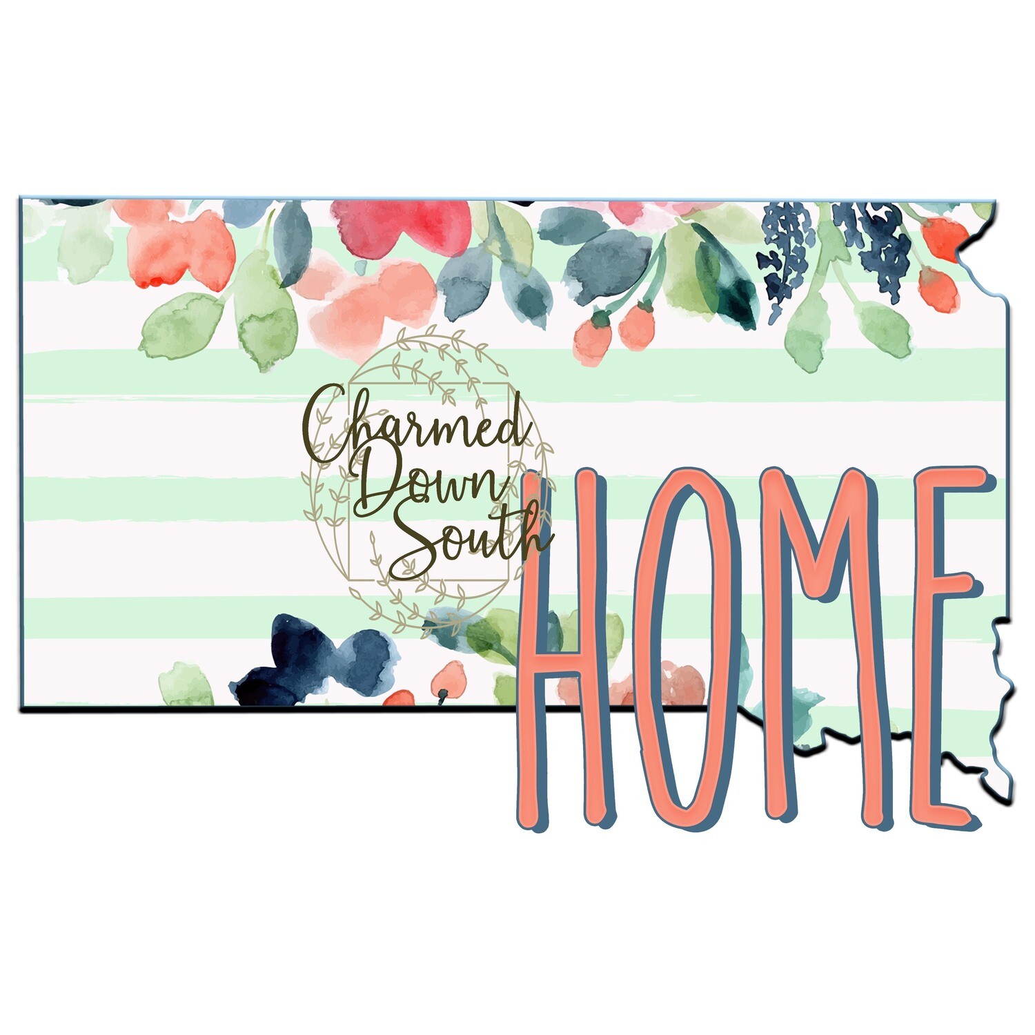 Preppy Floral South Dakota Home Digital Design