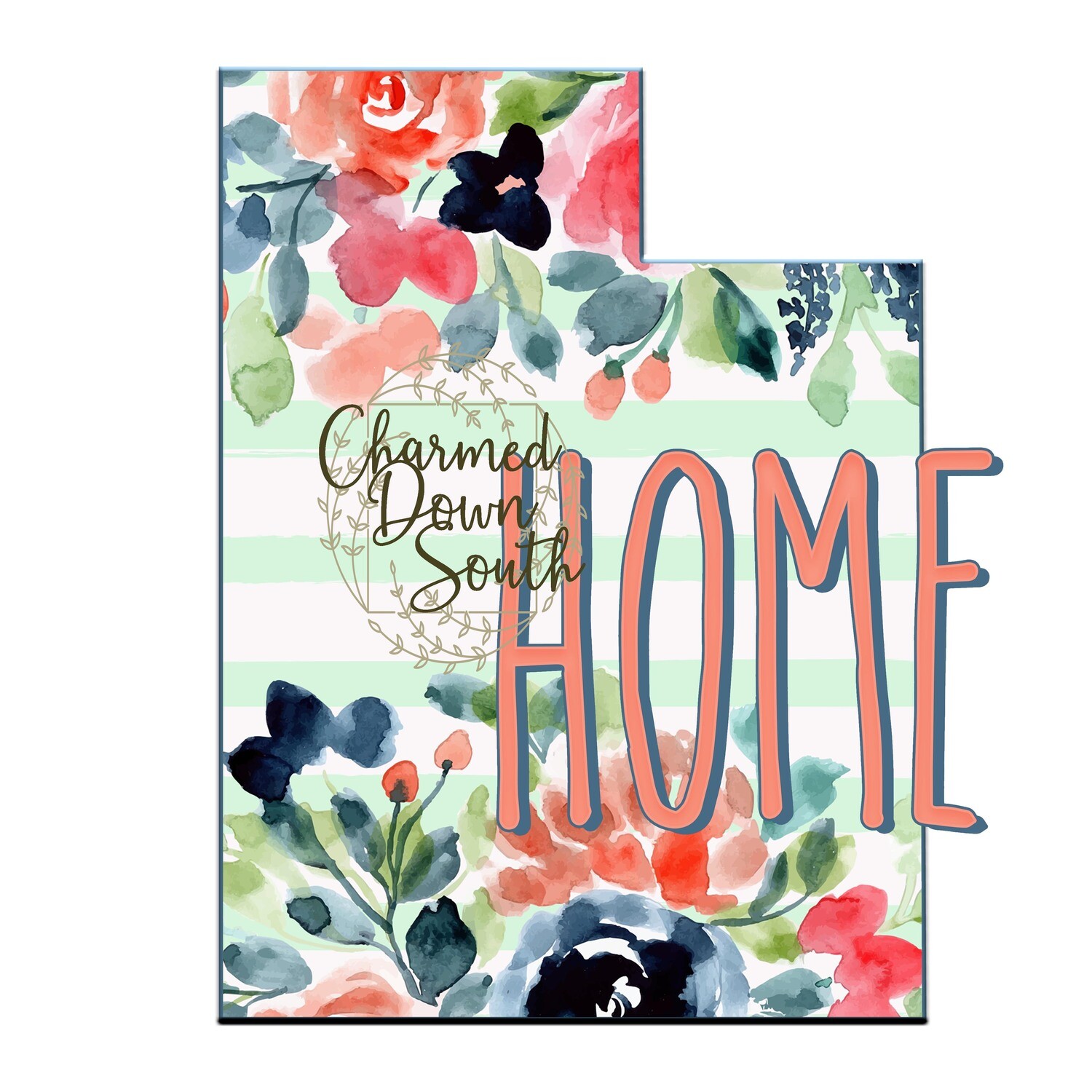 Preppy Floral Utah Home Digital Design