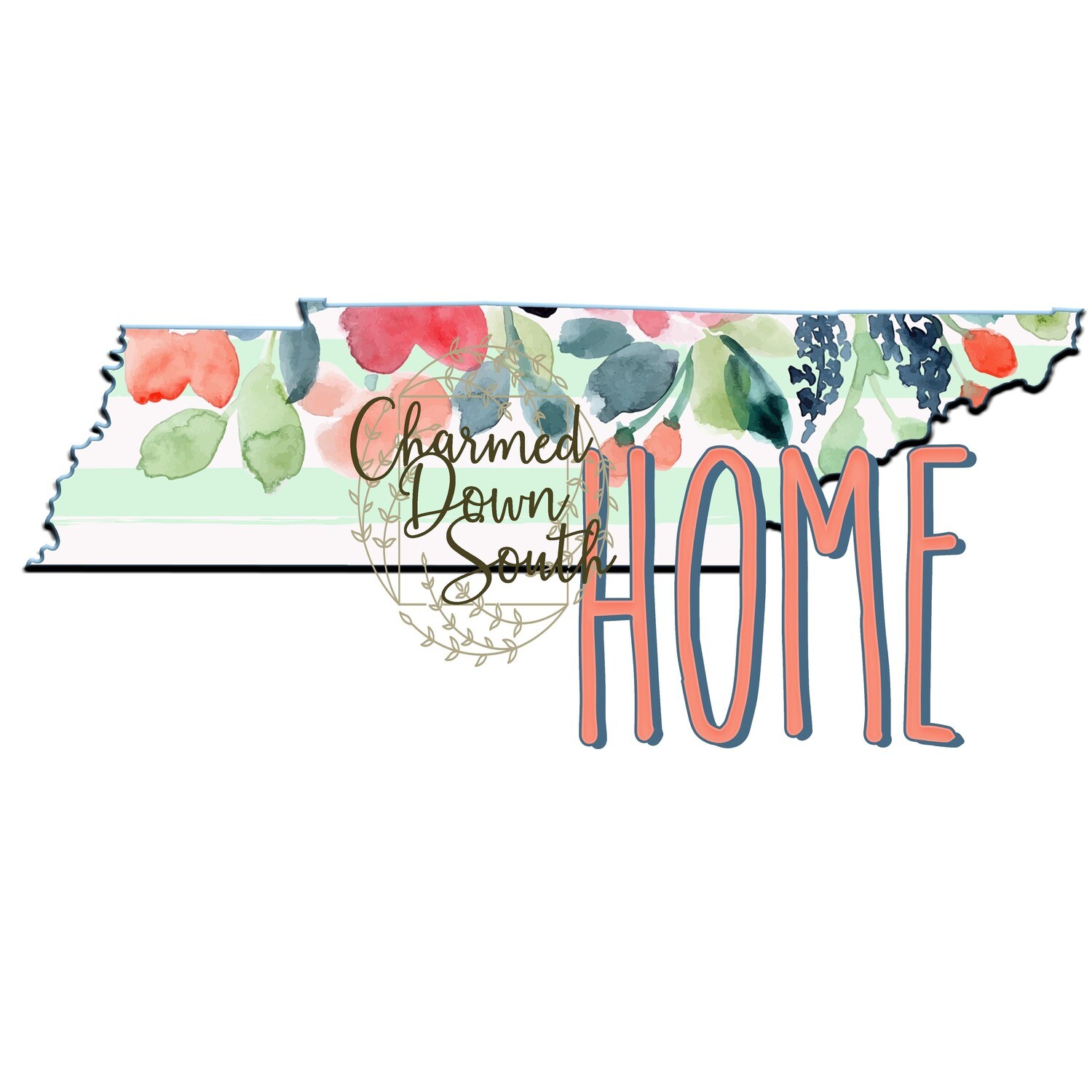 Preppy Floral Tennessee Home Digital Design