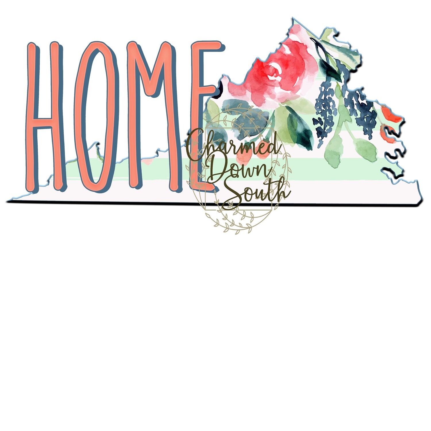 Preppy Floral Virginia Home Digital Design