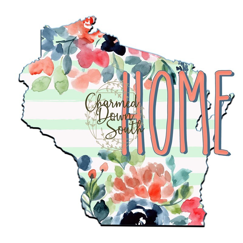 Preppy Floral Wisconsin Home Digital Design