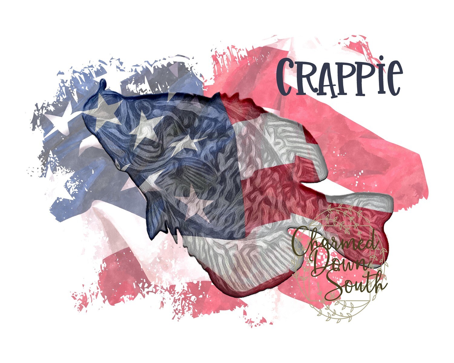 American Flag Crappie Front and Back Digital Design