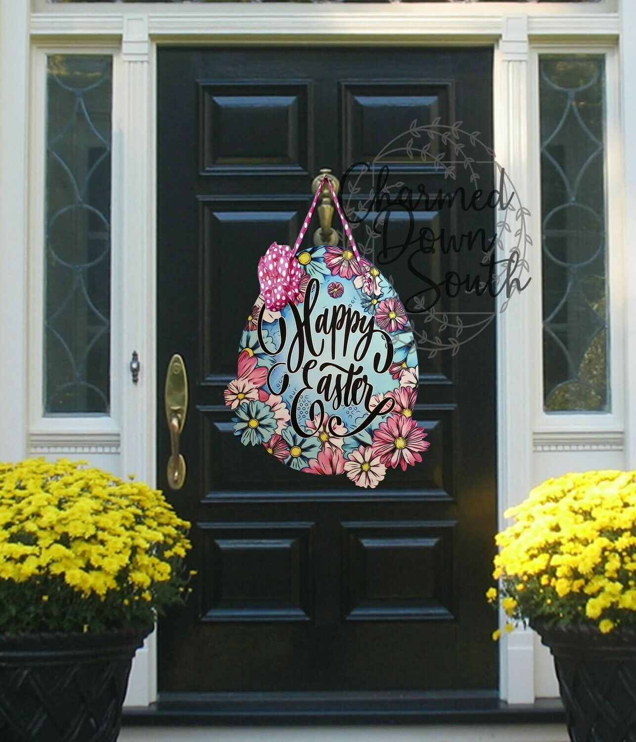 Happy Easter Floral Egg Digital Design