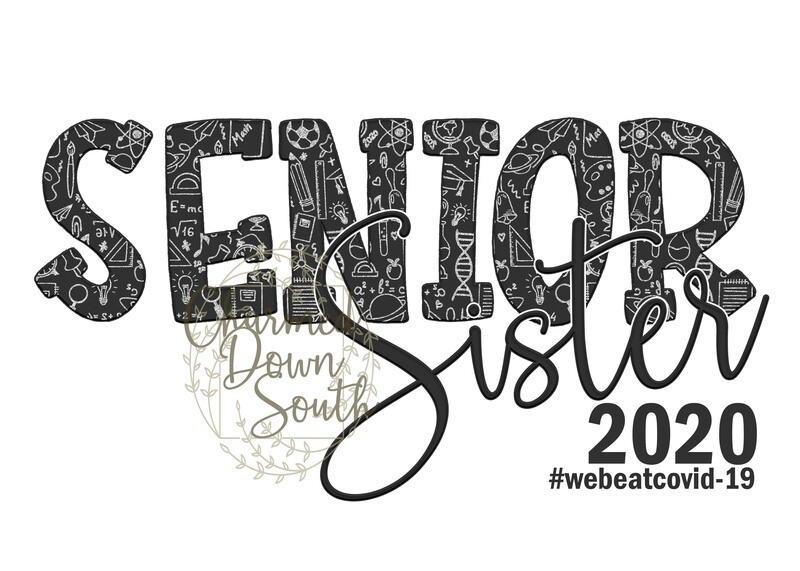 Senior Sister 2020 doodle print Digital Design