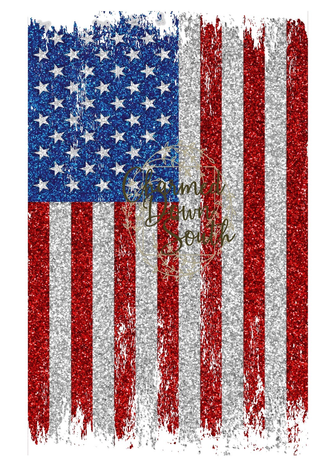 American Flag Glitter Digital Design