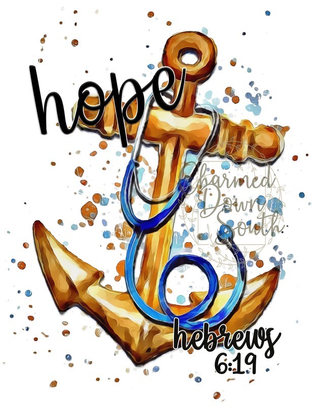 Anchor Hope with Stethoscope Digital Design