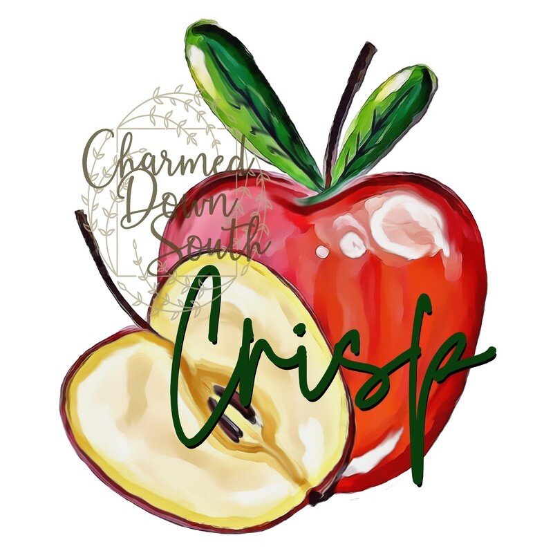 Watercolor Apple with and without text Digital Design 2 files