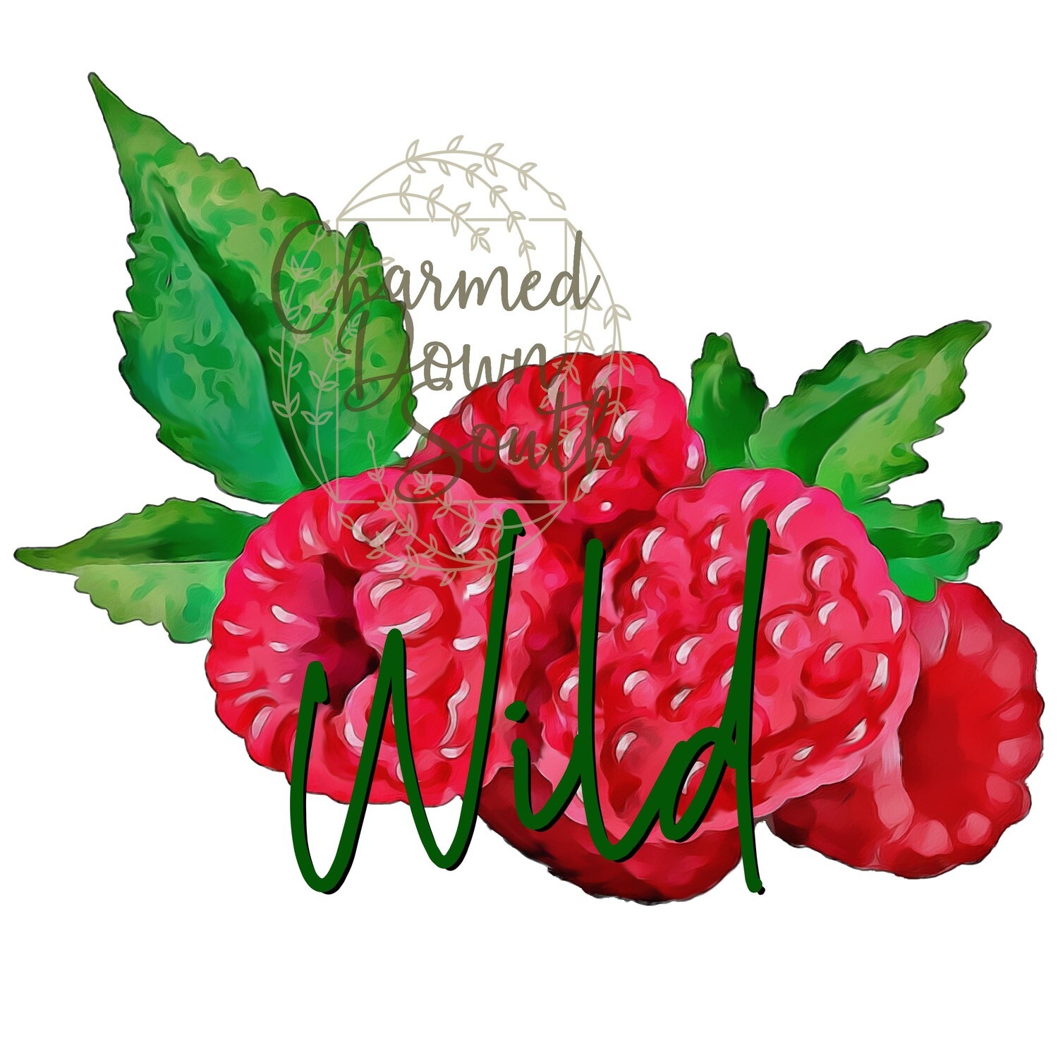 Watercolor Raspberries with and without text Digital Design 2 files