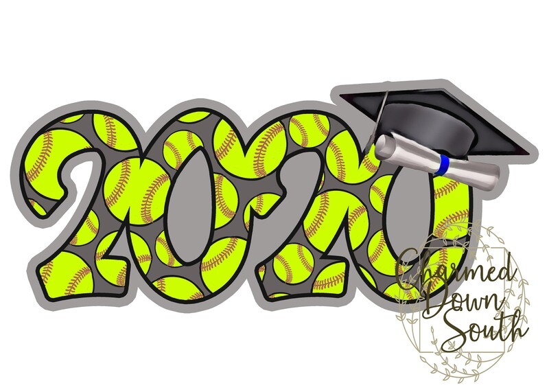 2020 Softball Graduation Cap Digital Design Bundle 10 colors