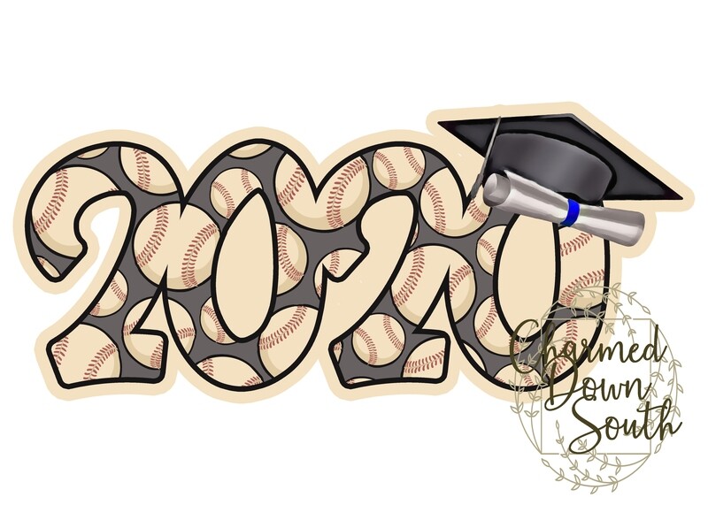 2020 Baseball Graduation Cap Digital Design Bundle 10 colors