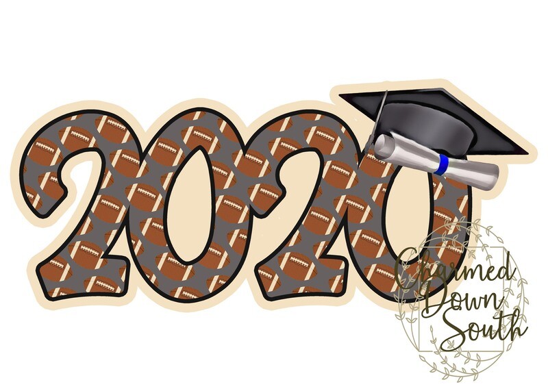 2020 Football Graduation Cap Digital Design Bundle 10 colors