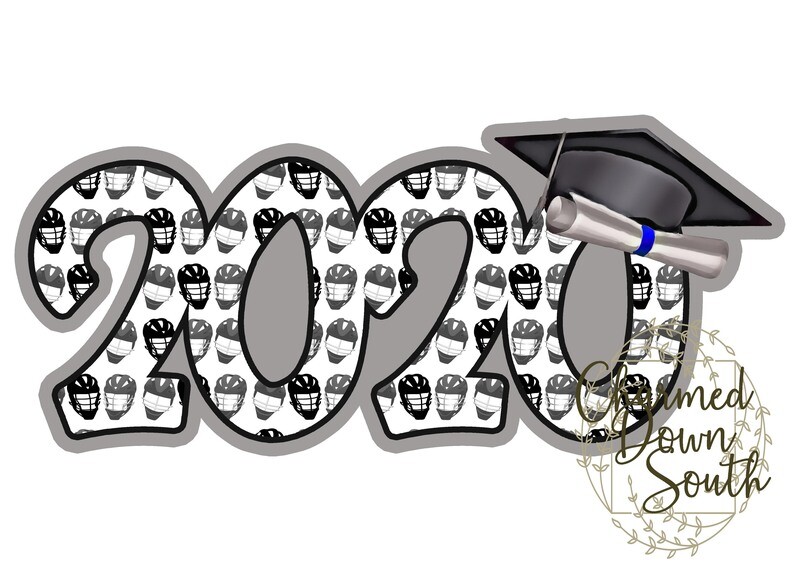2020 Lacrosse Graduation Cap Digital Design Bundle 10 colors