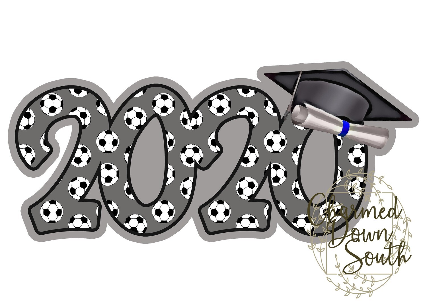 2020 Soccer Graduation Cap Digital Design Bundle 10 colors