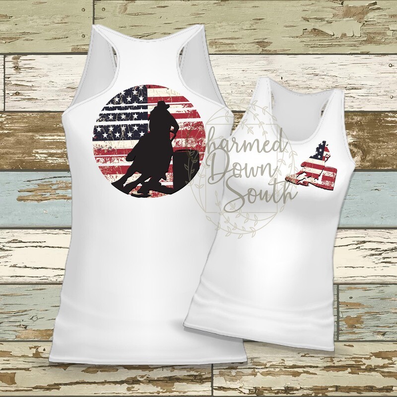 Grunge Flag Barrel Racer Digital Design with free unbranded mock up