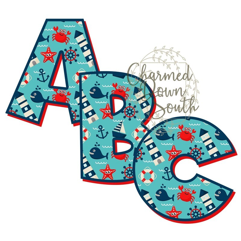 Beach Fun Boy Font Set Digital Design