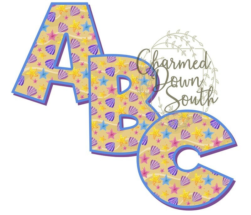 Beach Fun Girl Font Set Digital Design