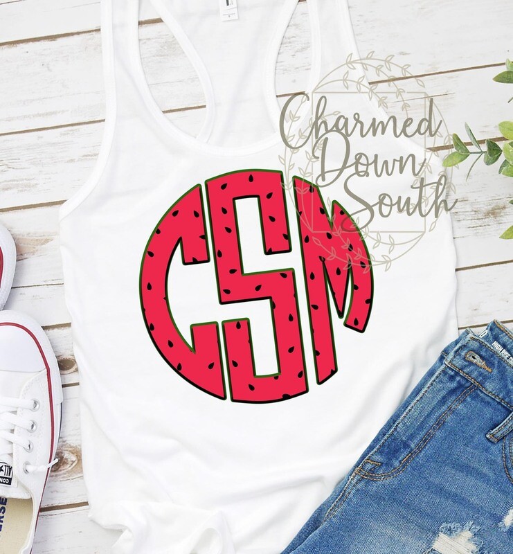 Watermelon Circle Font Set Digital Design