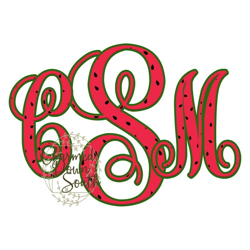 Watermelon Monarch Font Set Digital Design