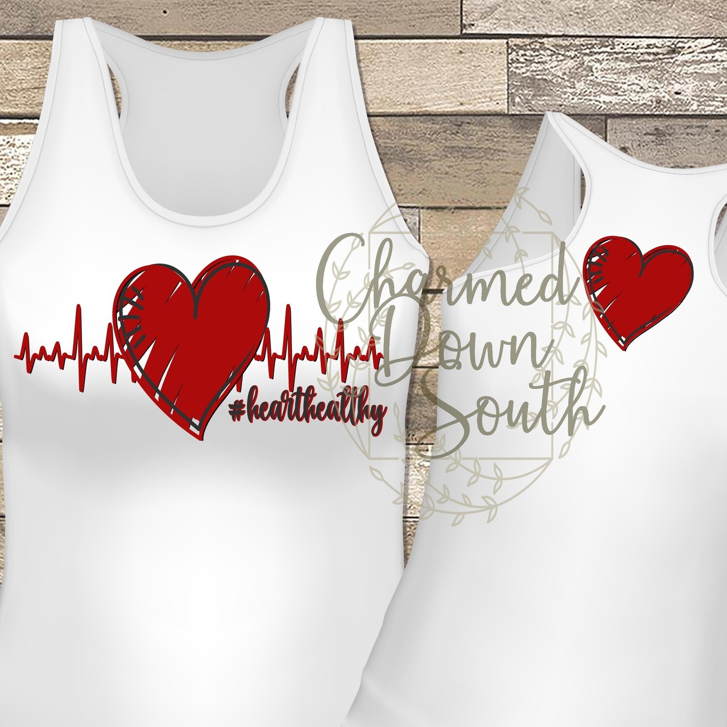 Heart Healthy Front and Back Digital Design with free UNBRANDED Mock Up