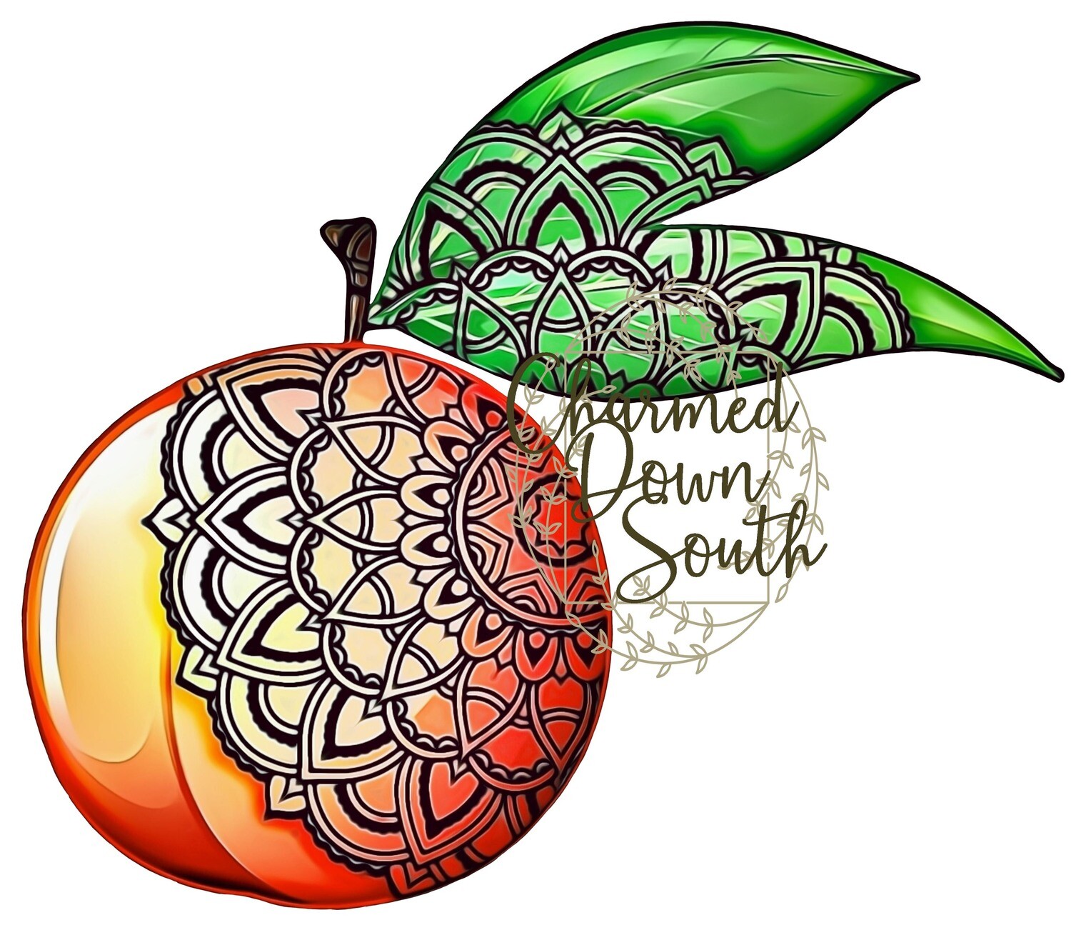 Mandala Peach Digital Design