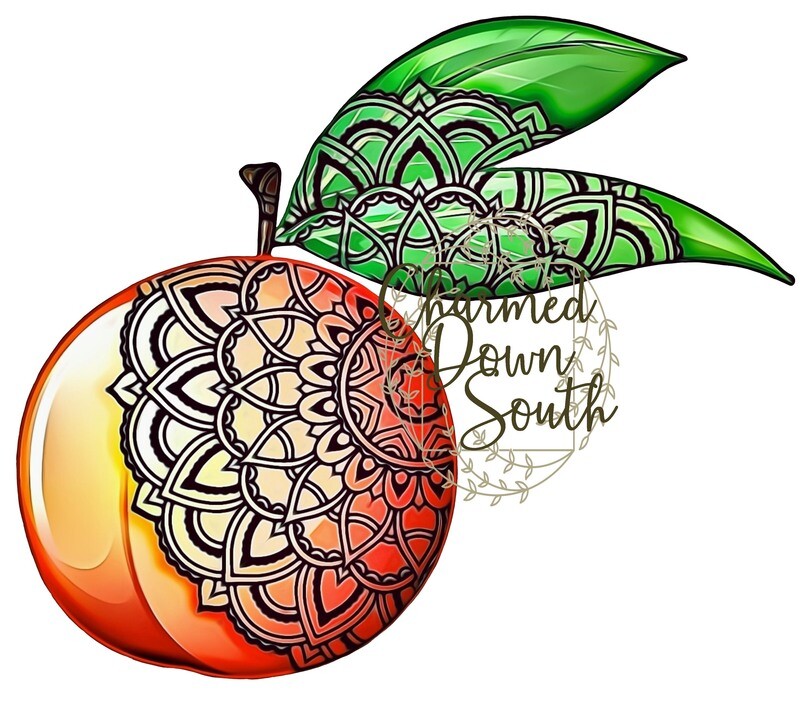 Mandala Peach Digital Design