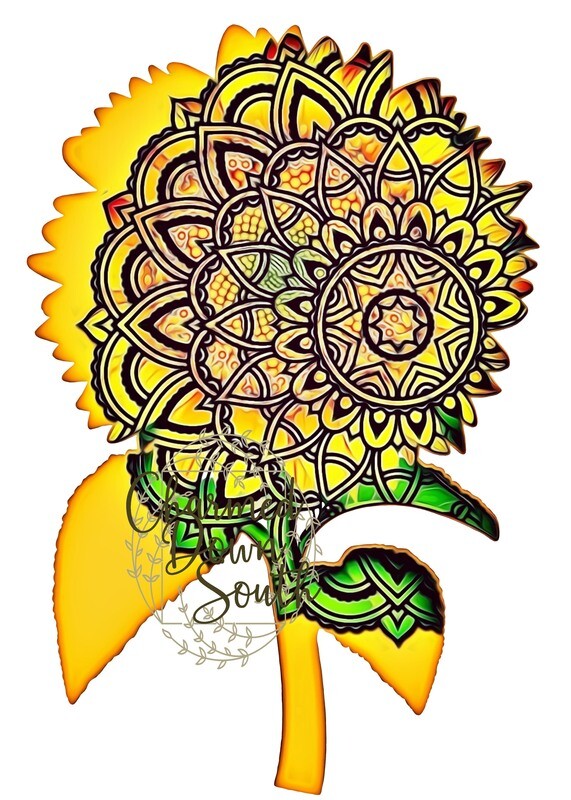 Mandala Sunflower Digital Design