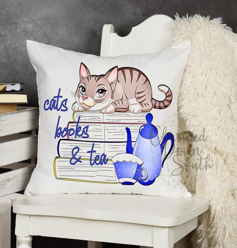 Cats Books and Tea Digital Design