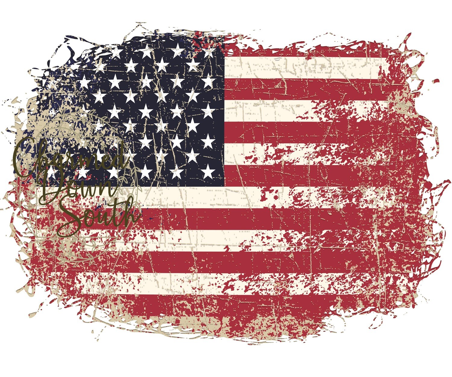 Grunge Flag Splash Digital Element
