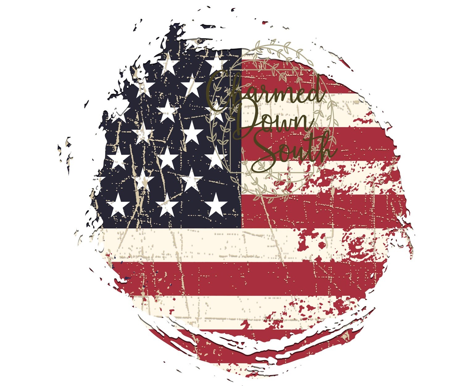 Grunge Flag Circle Digital Element