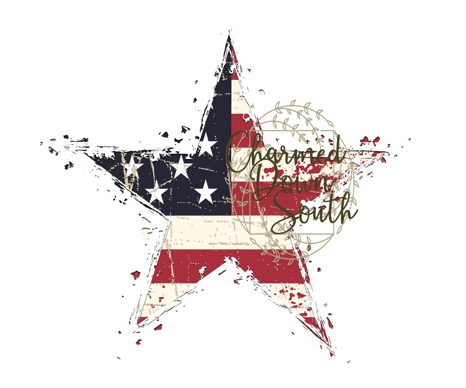 Grunge Flag Star Digital Element