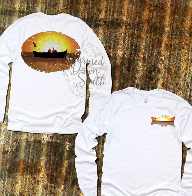Sunset Boaters Front and Back Digital Design with FREE unbranded mock up