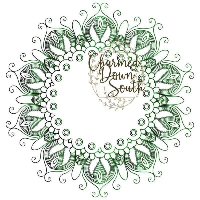 Mandala Monogram Frame Green Digital Design