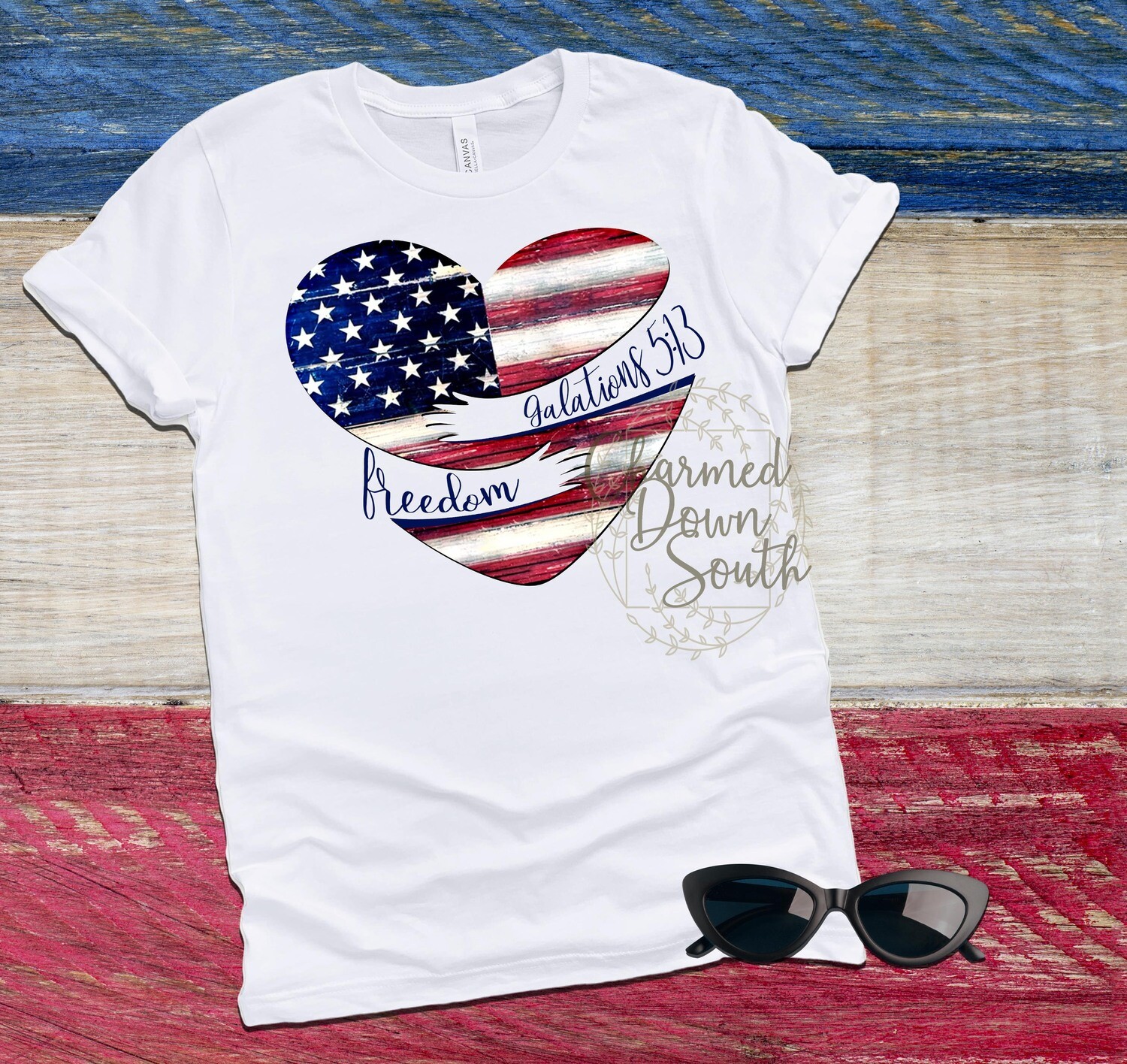 Freedom Hugging Flag Digital Design