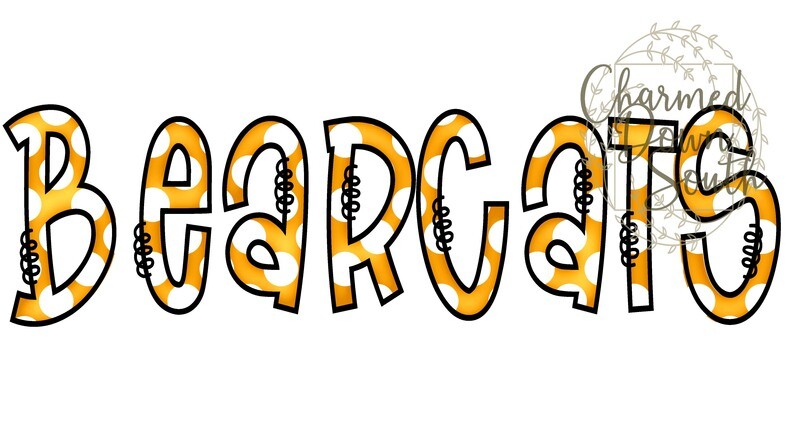 Doodle Mascot Bearcats Orange Black Digital Design