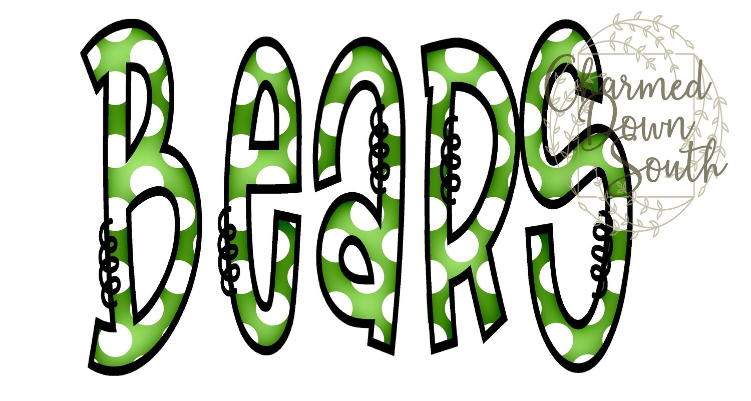 Doodle Mascot Bear Kelly Green Black Digital Design