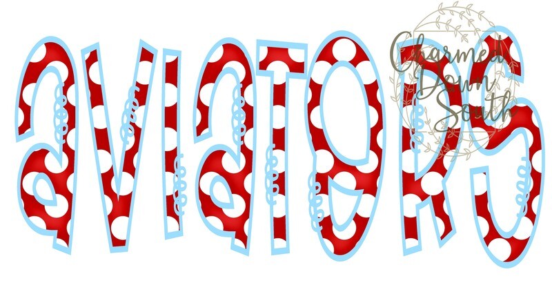 Doodle Mascot Aviators Columbia Blue Red Digital Design