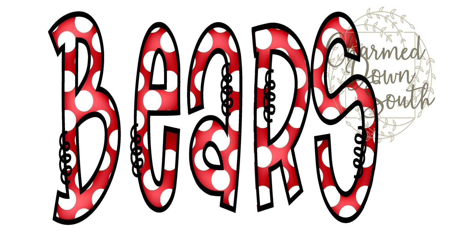 Doodle Mascot Bears Red Black Digital Design