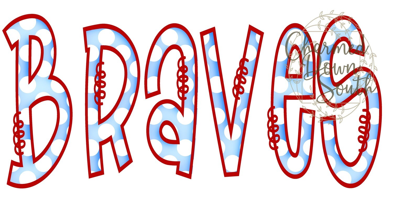 Doodle Mascot Braves Columbia Blue Red Digital Design