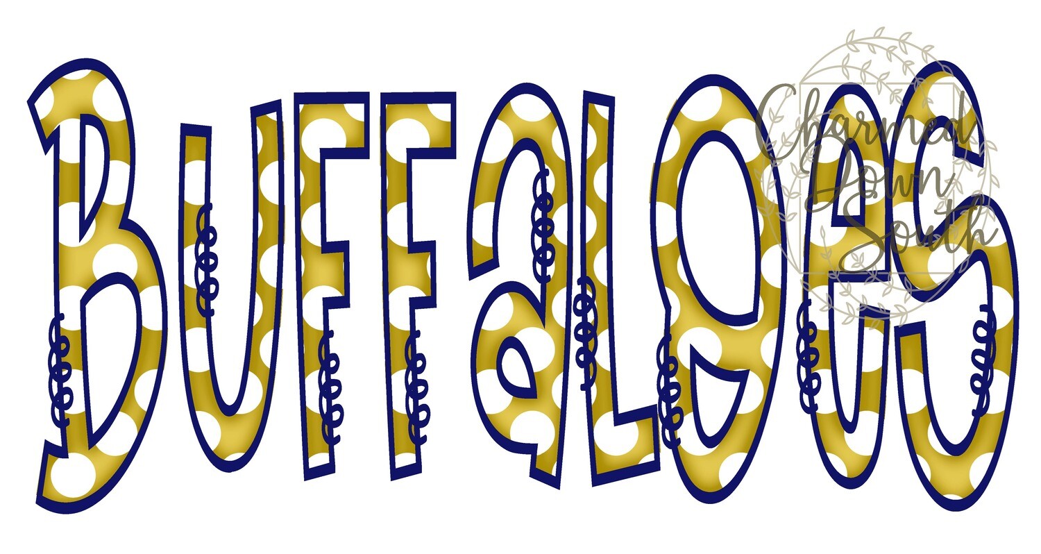 Doodle Mascot Buffaloes Vegas Gold Navy Digital Design