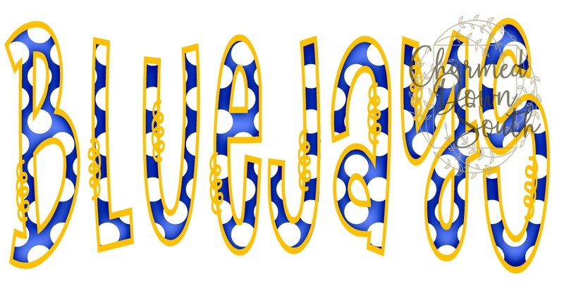 Doodle Mascot Bluejays Royal Blue Athletic Gold Digital Design