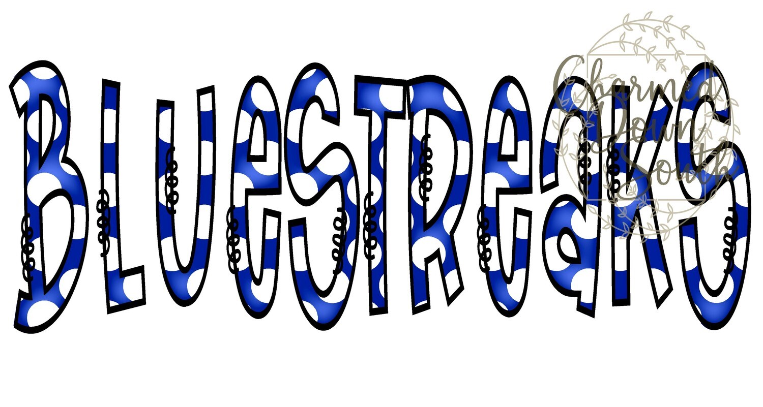 Doodle Mascot Bluestreaks Royal Blue Black Digital Design