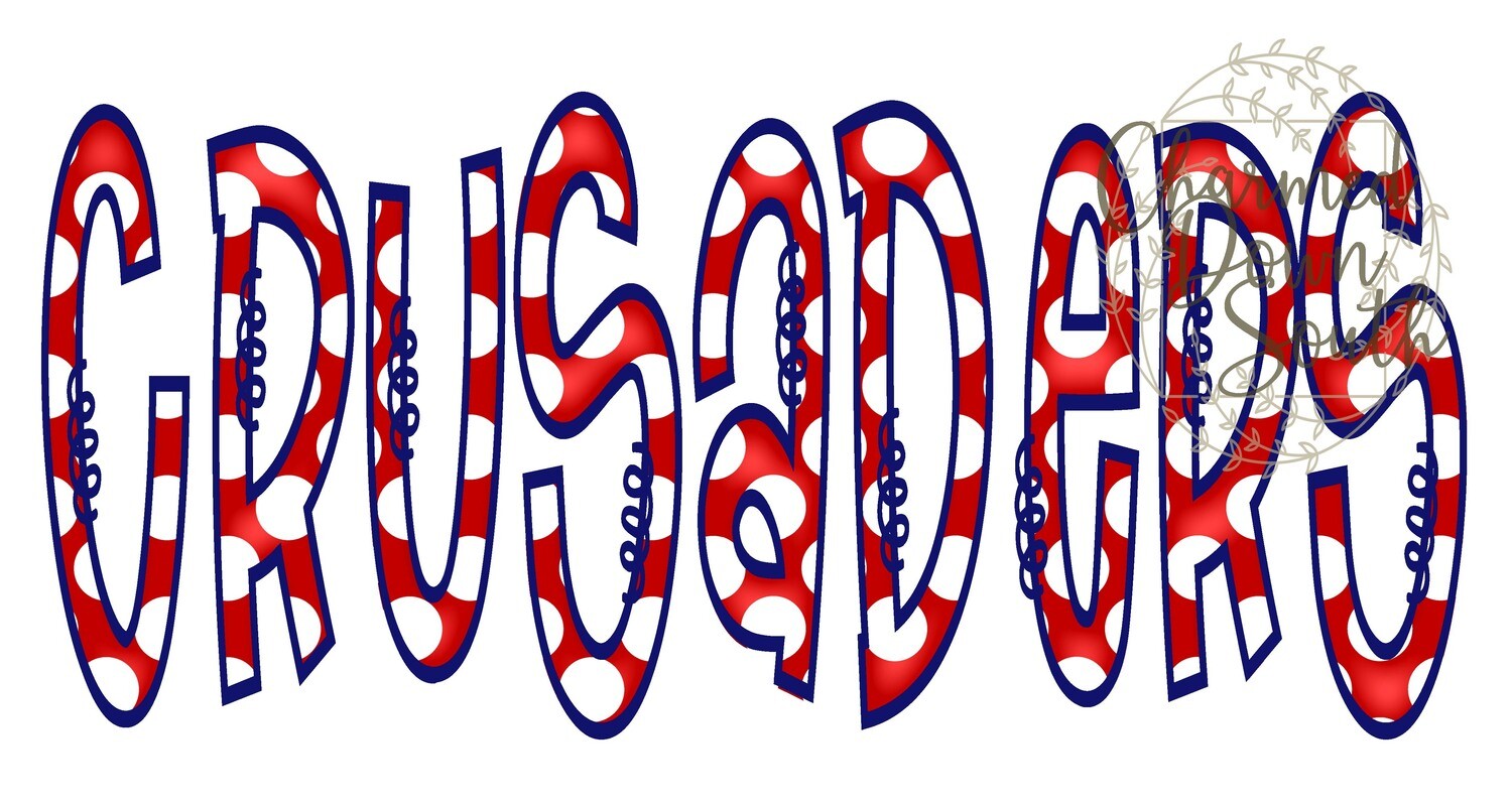 Doodle Mascot Crusaders Navy Blue Red Digital Design