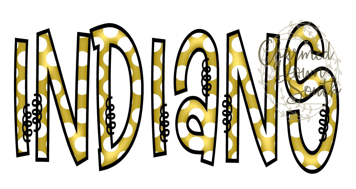 Doodle Mascot Indians Vegas Gold Black Digital Design